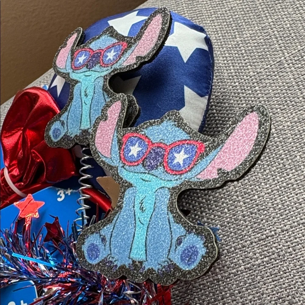 Disney Bundle Minnie Mouse And Stitch Headband Set - Red, Blue, Silver NWT